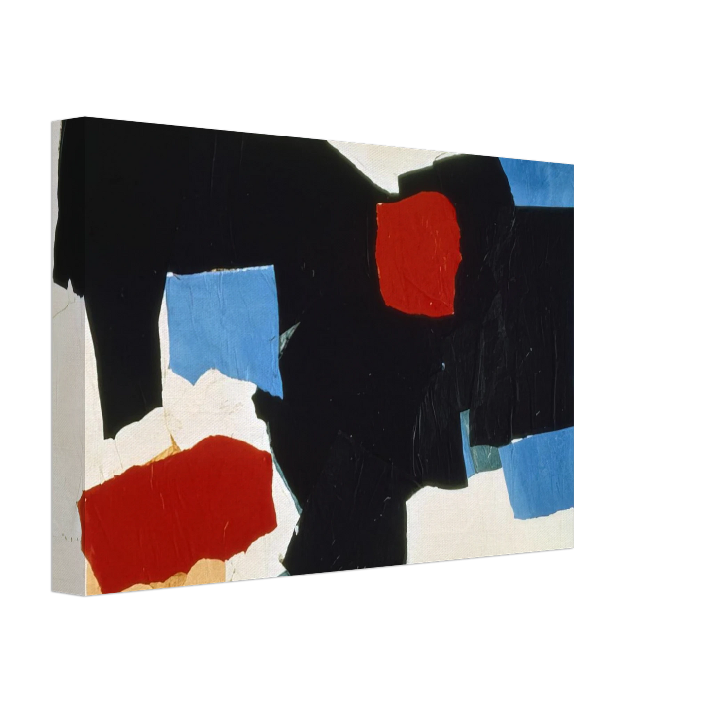 Esteban Vicente - BLUE RED BLACK AND WHITE 1961 Canvas - 40x60 cm / 16x24 inches-canvas