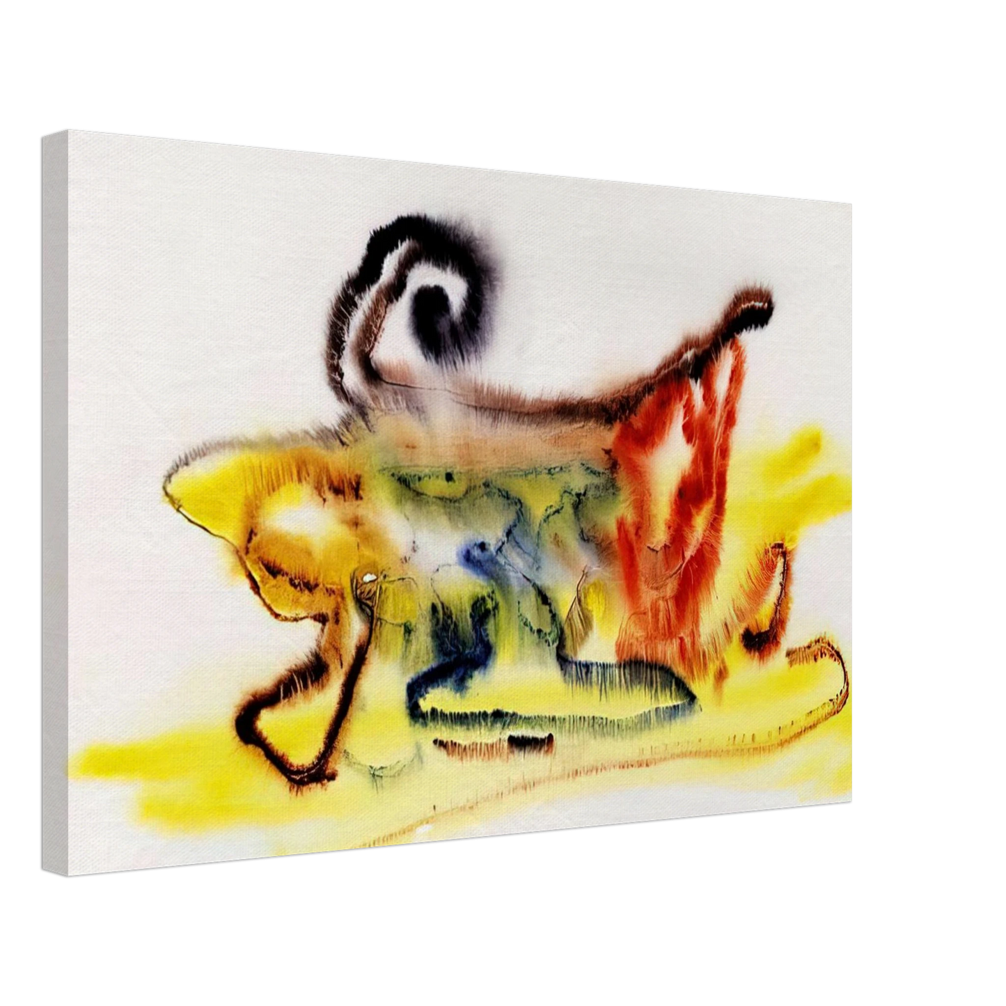 Henri Michaux - UNTITLED 1961 Canvas - 40x60 cm / 16x24 inches-canvas