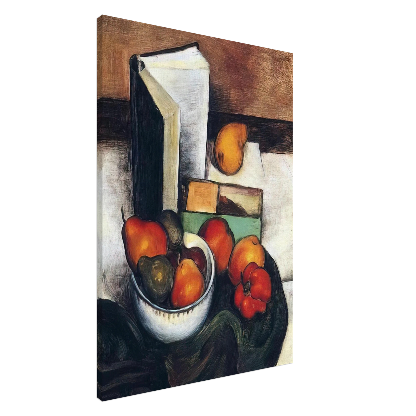 Thomas Hart Benton - STILL LIFE WITH FRUIT AND VEGETABLES Canvas - 20x30 cm / 8x12 inches-canvas