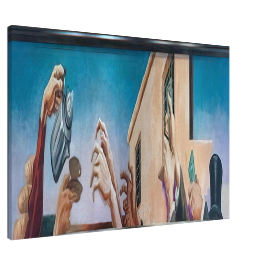 Thomas Hart Benton - OUTREACHING HANDS 1931 Canvas - 20x30 cm / 8x12 inches-canvas