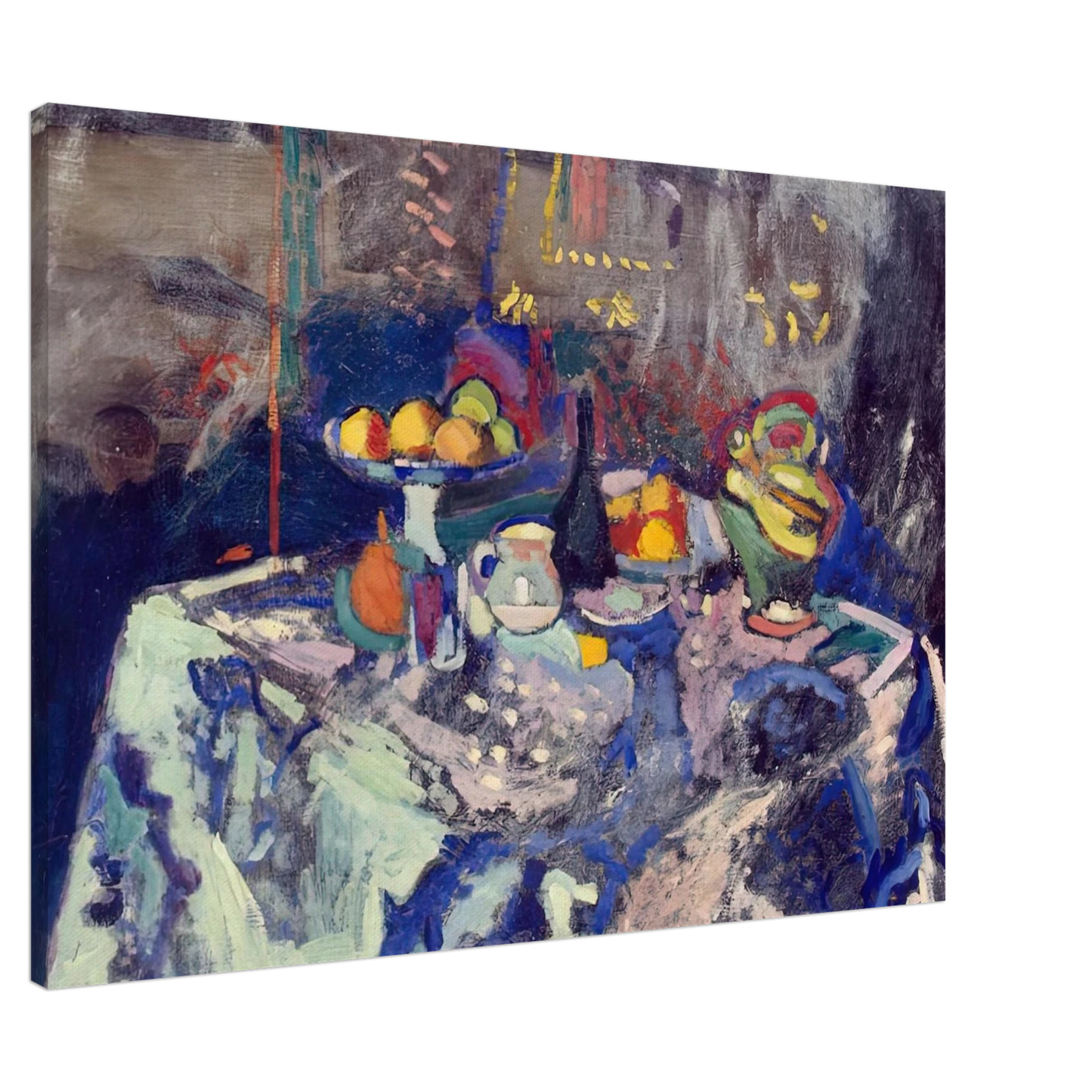 Henri Matisse - VASE BOTTLE AND FRUIT 1906 Canvas - 20x30 cm / 8x12 inches-canvas