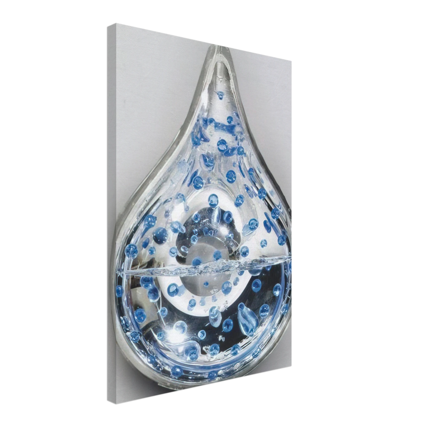 Gyula Kosice - Gota de aguya y aredobas azules - 1999 Canvas - 40x60 cm / 16x24 inches-canvas