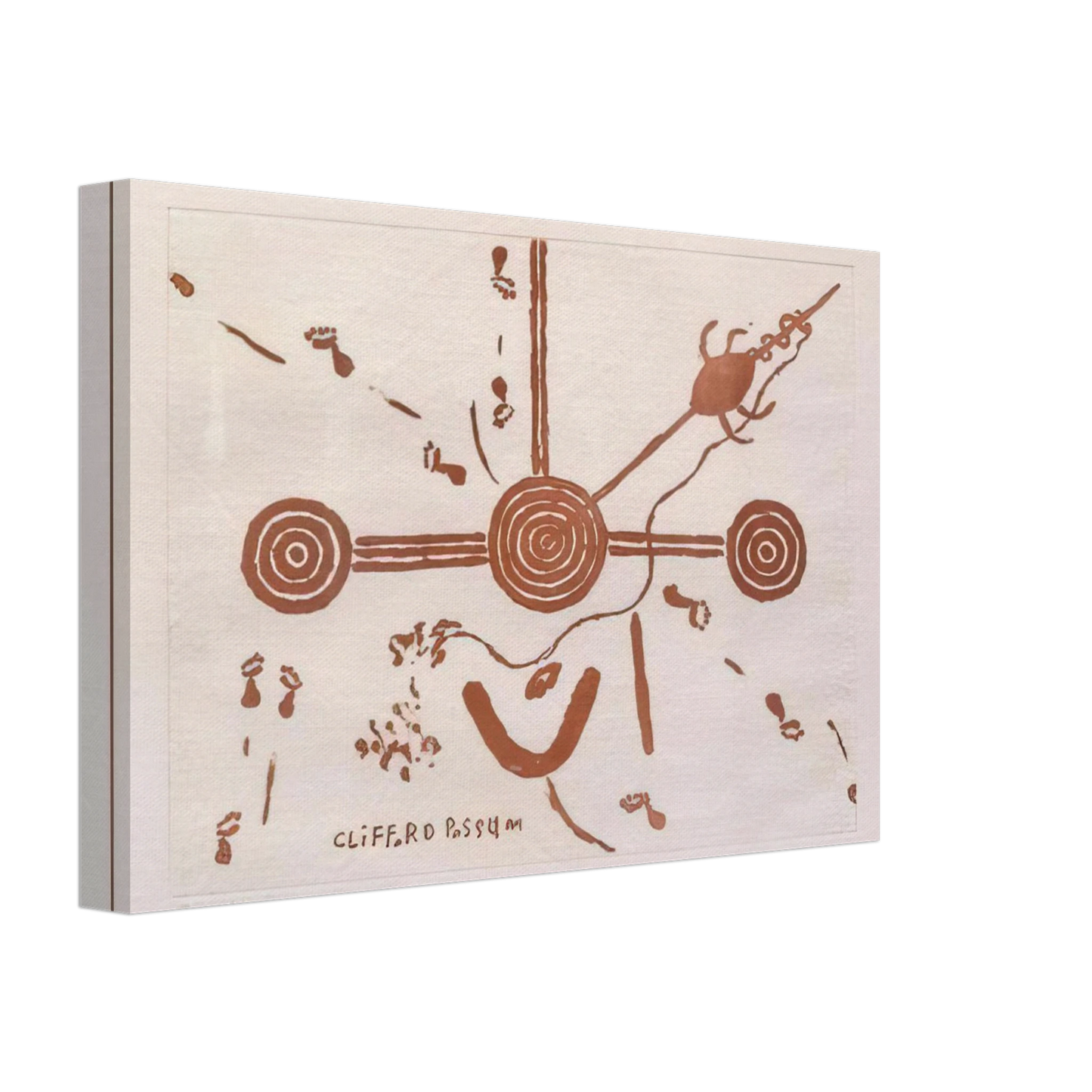 Clifford Possum Tjapaltjarri - Ngarlu, Love Story - 1994 Canvas - 40x60 cm / 16x24 inches-canvas