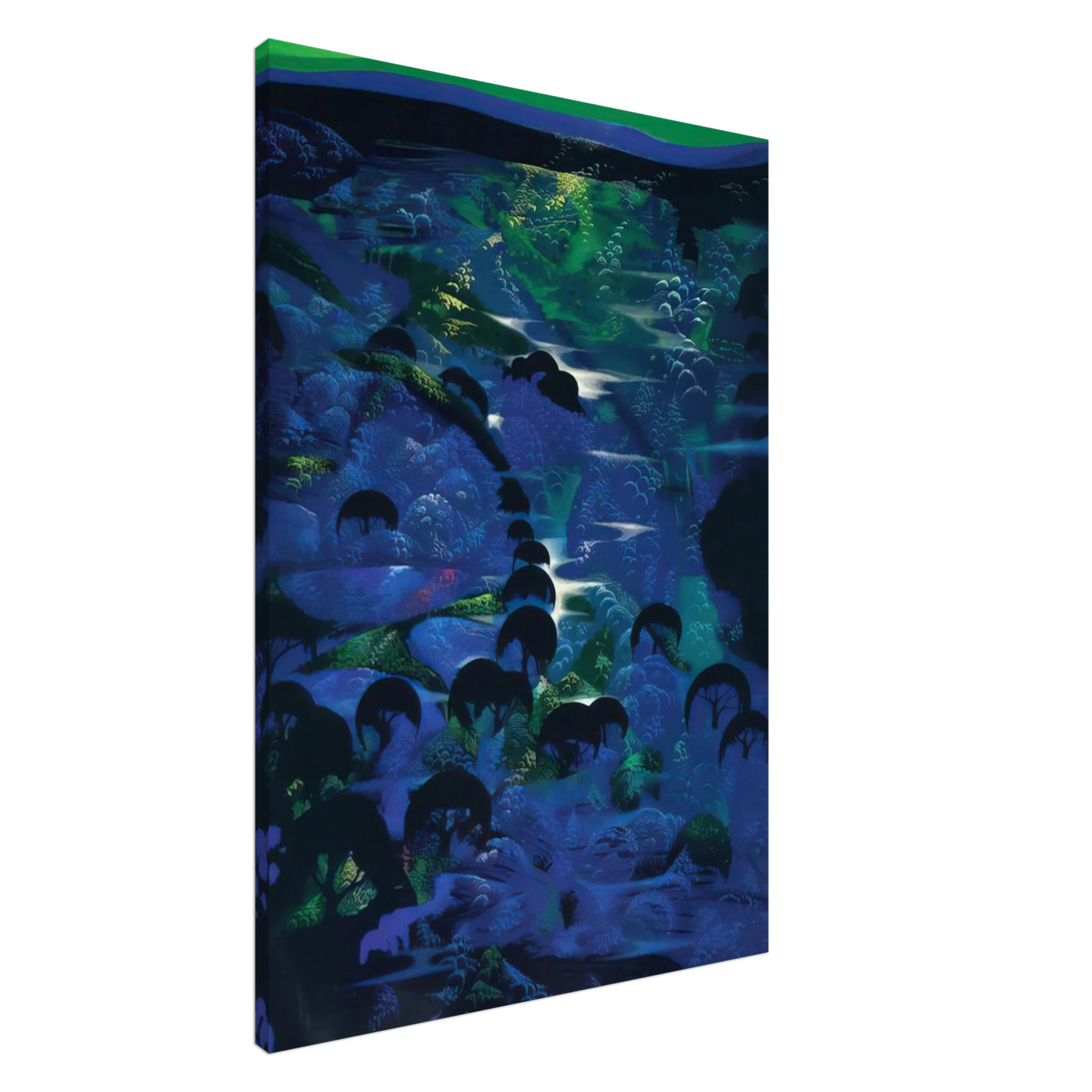 Eyvind Earle - Beneath an Emerald Sky Canvas - 20x30 cm / 8x12 inches-canvas