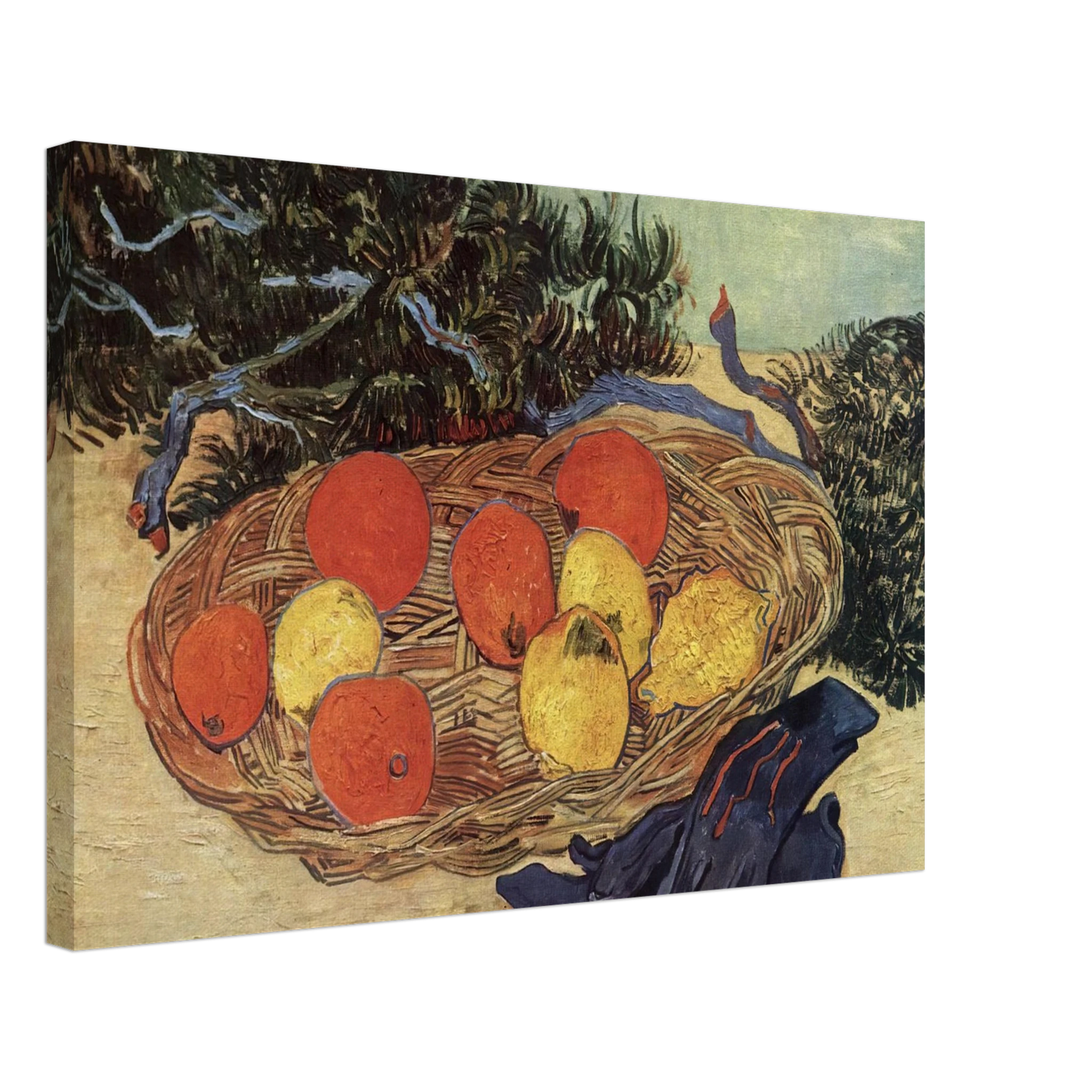 Vincent van Gogh - Still Life with Oranges and Lemons with Blue Gloves Canvas - 40x60 cm / 16x24 inches-canvas