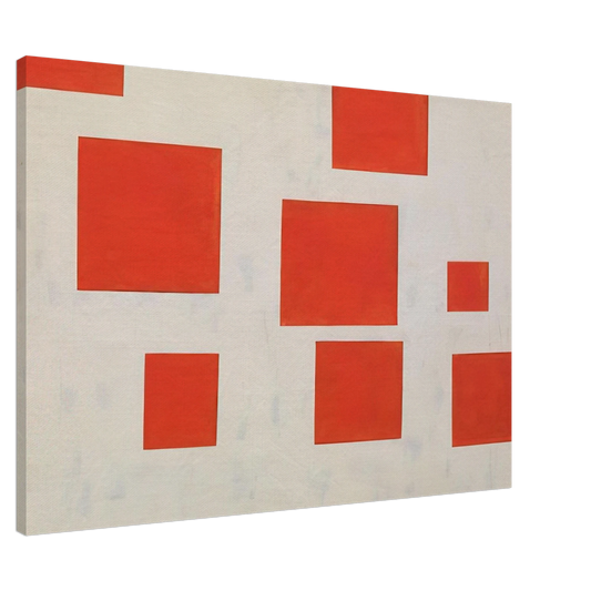 Blinky Palermo - KOMPOSITION MIT 8 ROTEN RECHTECKEN COMPOSITION WITH 8 RED RECTANGLES 1964 Canvas - 20x30 cm / 8x12 inches-canvas