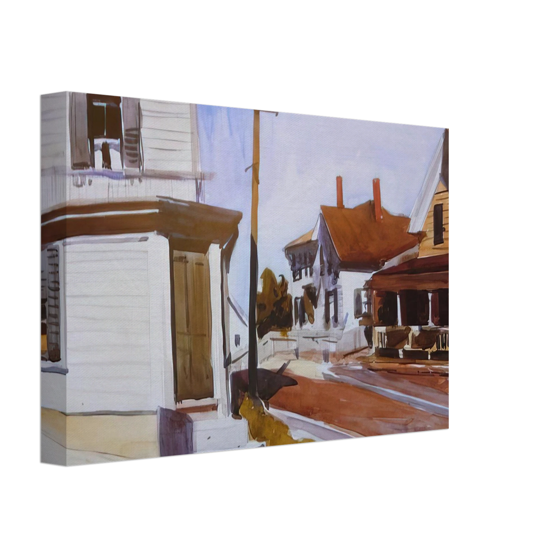 Edward Hopper - Street Corner Canvas - 70x100 cm / 28x40 inches-canvas