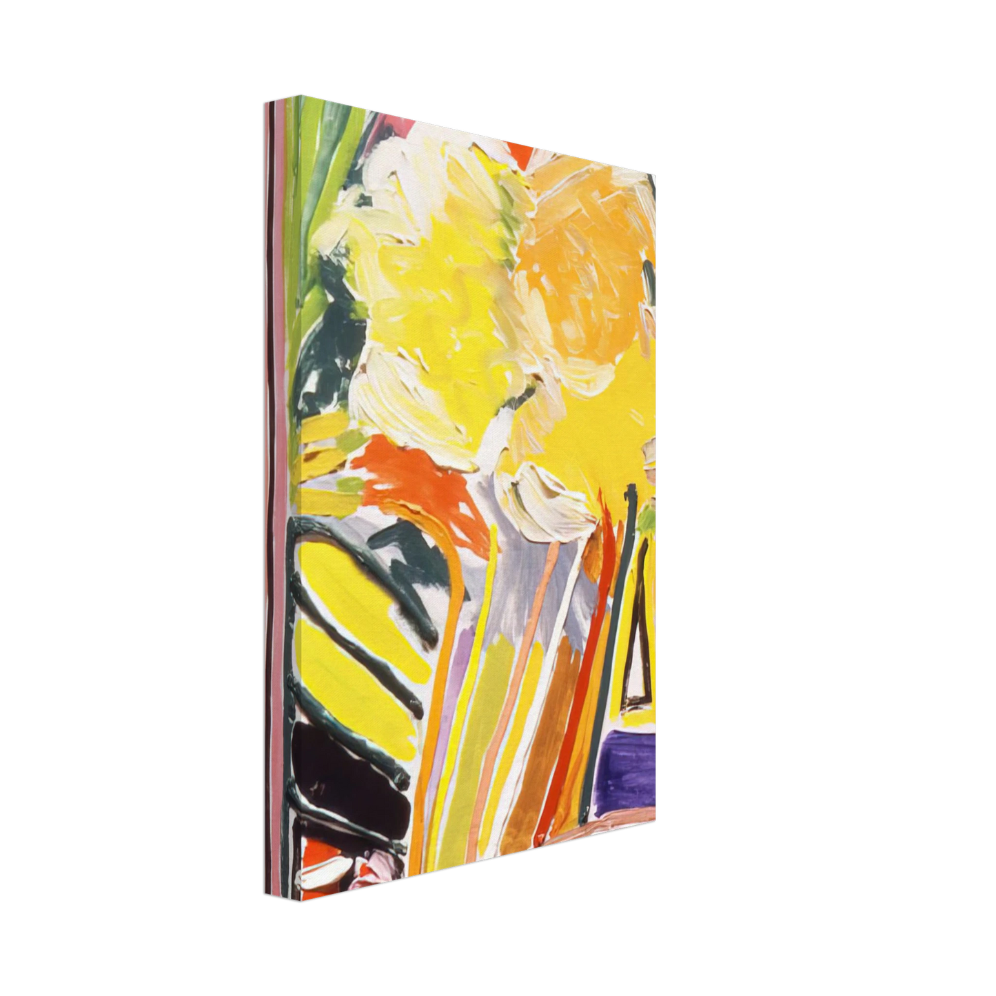 Ronnie Landfield - Pink Flower Painting - 1973 Canvas - 70x100 cm / 28x40 inches-canvas