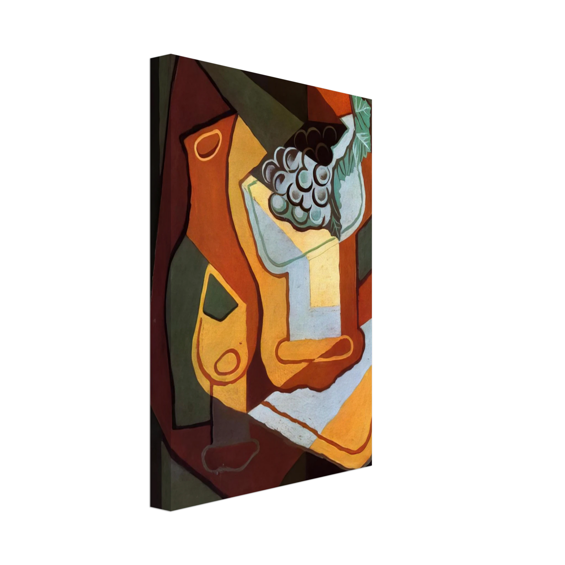 Juan Gris - BOTTLE WINE GLASS AND FRUIT BOWL Canvas - 40x60 cm / 16x24 inches-canvas