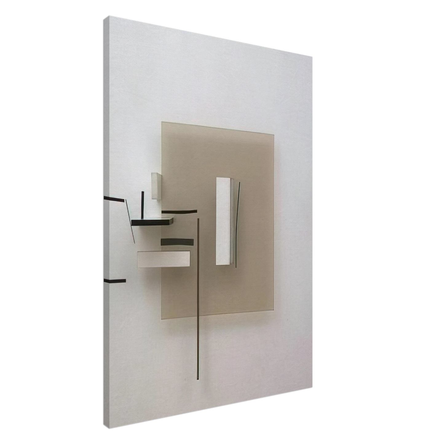 Victor Pasmore - Synthetic Construction White and Black - 1966 Canvas - 20x30 cm / 8x12 inches-canvas