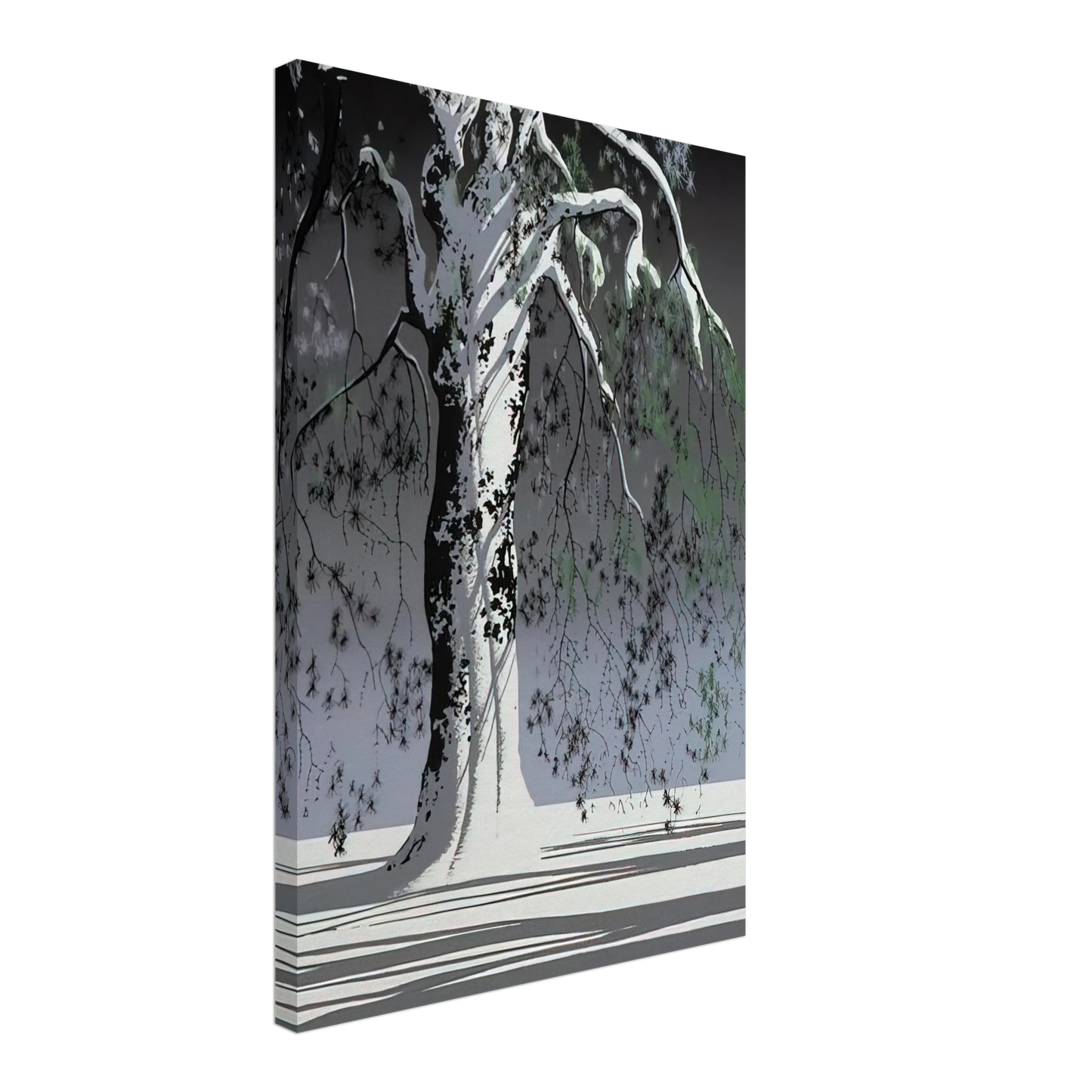 Eyvind Earle - Fir Tree In Snow Canvas - 40x60 cm / 16x24 inches-canvas