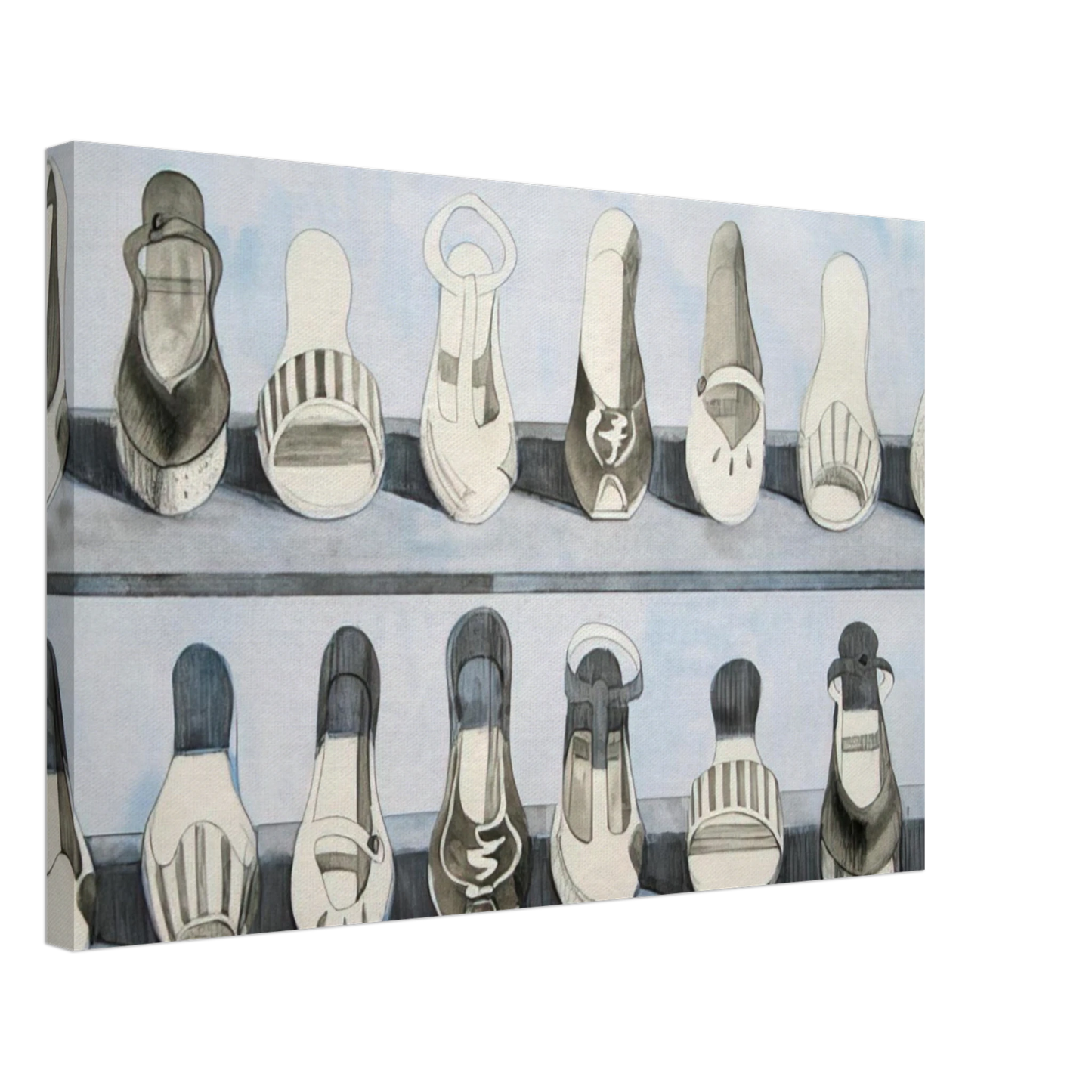 Wayne Thiebaud - Shoe Rows - 1975 Canvas - 70x100 cm / 28x40 inches-canvas
