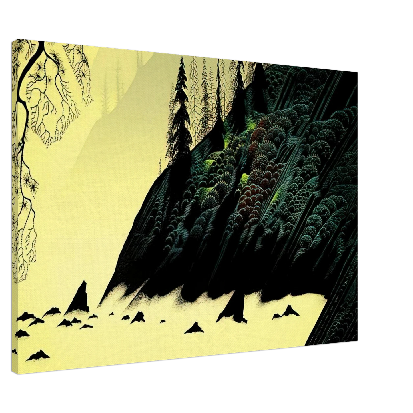 Eyvind Earle - Spruce Redwood and Pine Canvas - 20x30 cm / 8x12 inches-canvas