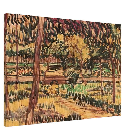 Vincent van Gogh - Trees in the Garden of the Asylum Canvas - 20x30 cm / 8x12 inches-canvas