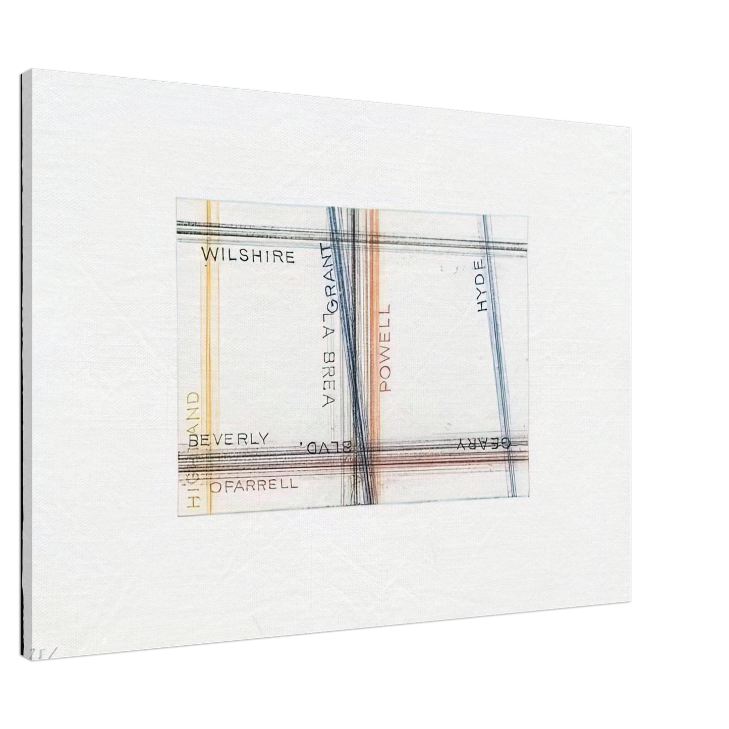Edward Ruscha - GRANT FROM LOS FRANCISCO SAN ANGELES PORTFOLIO Canvas - 20x30 cm / 8x12 inches-canvas