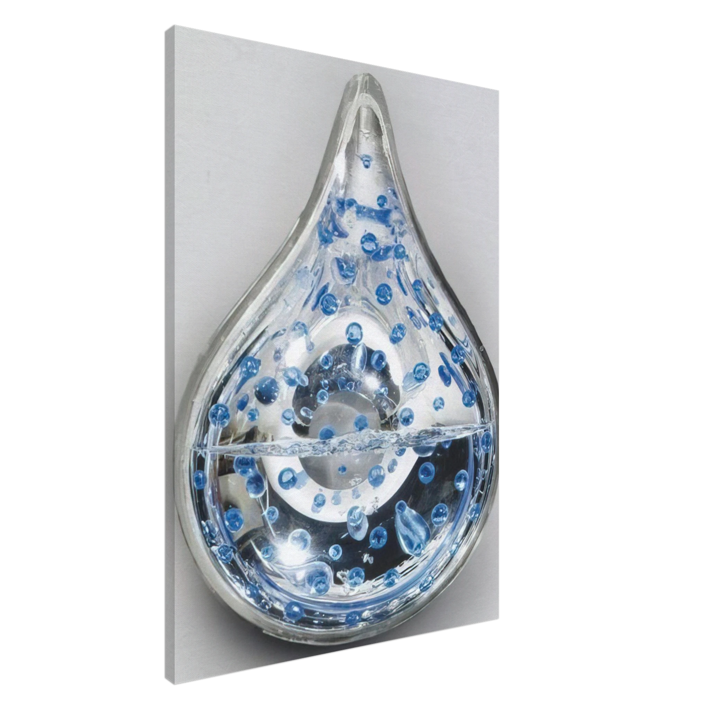 Gyula Kosice - Gota de aguya y aredobas azules - 1999 Canvas - 20x30 cm / 8x12 inches-canvas