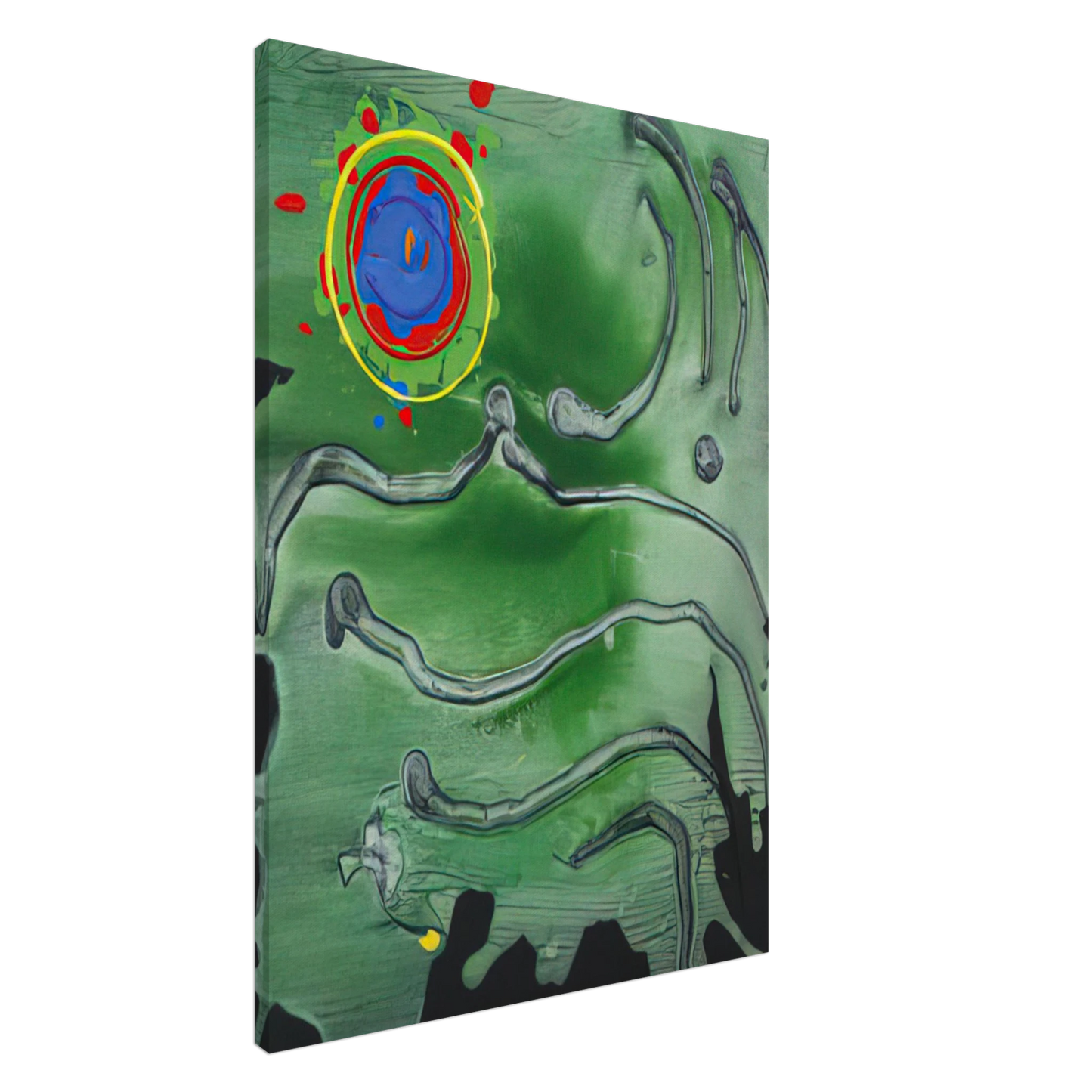 John Hoyland - Green Sea Moon - 2006 Canvas - 20x30 cm / 8x12 inches-canvas