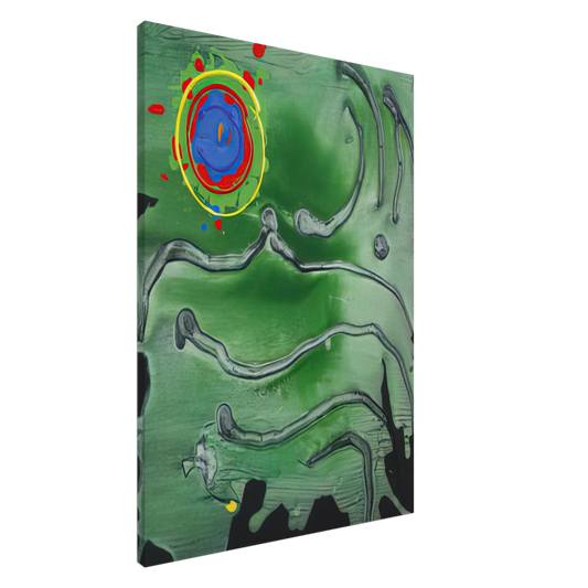 John Hoyland - Green Sea Moon - 2006 Canvas - 20x30 cm / 8x12 inches-canvas