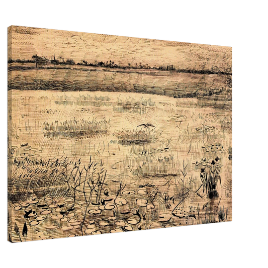 Vincent van Gogh - Marsh with Water Lillies Canvas - 20x30 cm / 8x12 inches-canvas