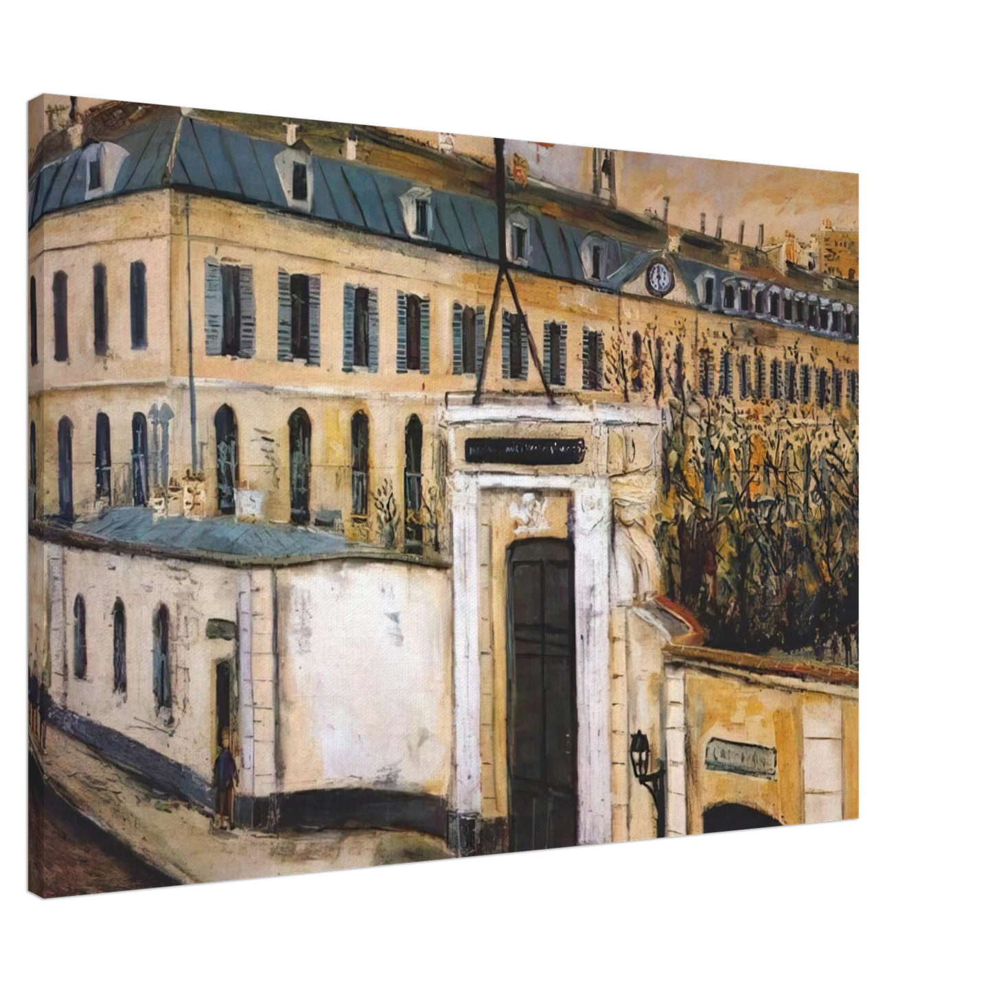 Maurice Utrillo - MILITARY HOSPITAL Canvas - 20x30 cm / 8x12 inches-canvas