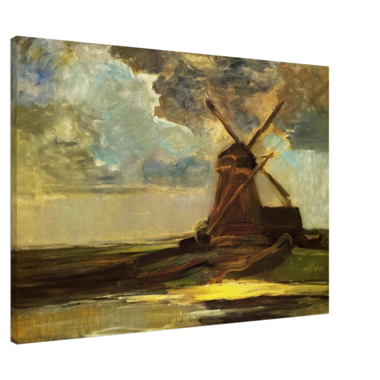 Piet Mondrian - Windmill in the Gein Canvas - 20x30 cm / 8x12 inches-canvas