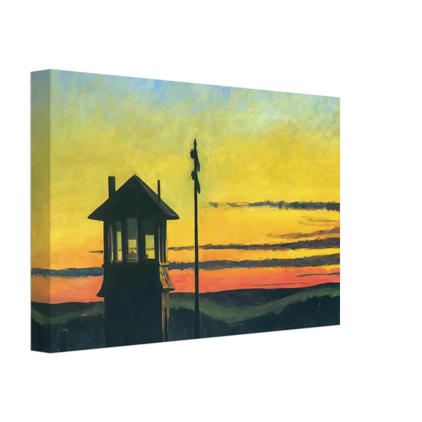 Edward Hopper - Railroad Sunset Canvas - 70x100 cm / 28x40 inches-canvas