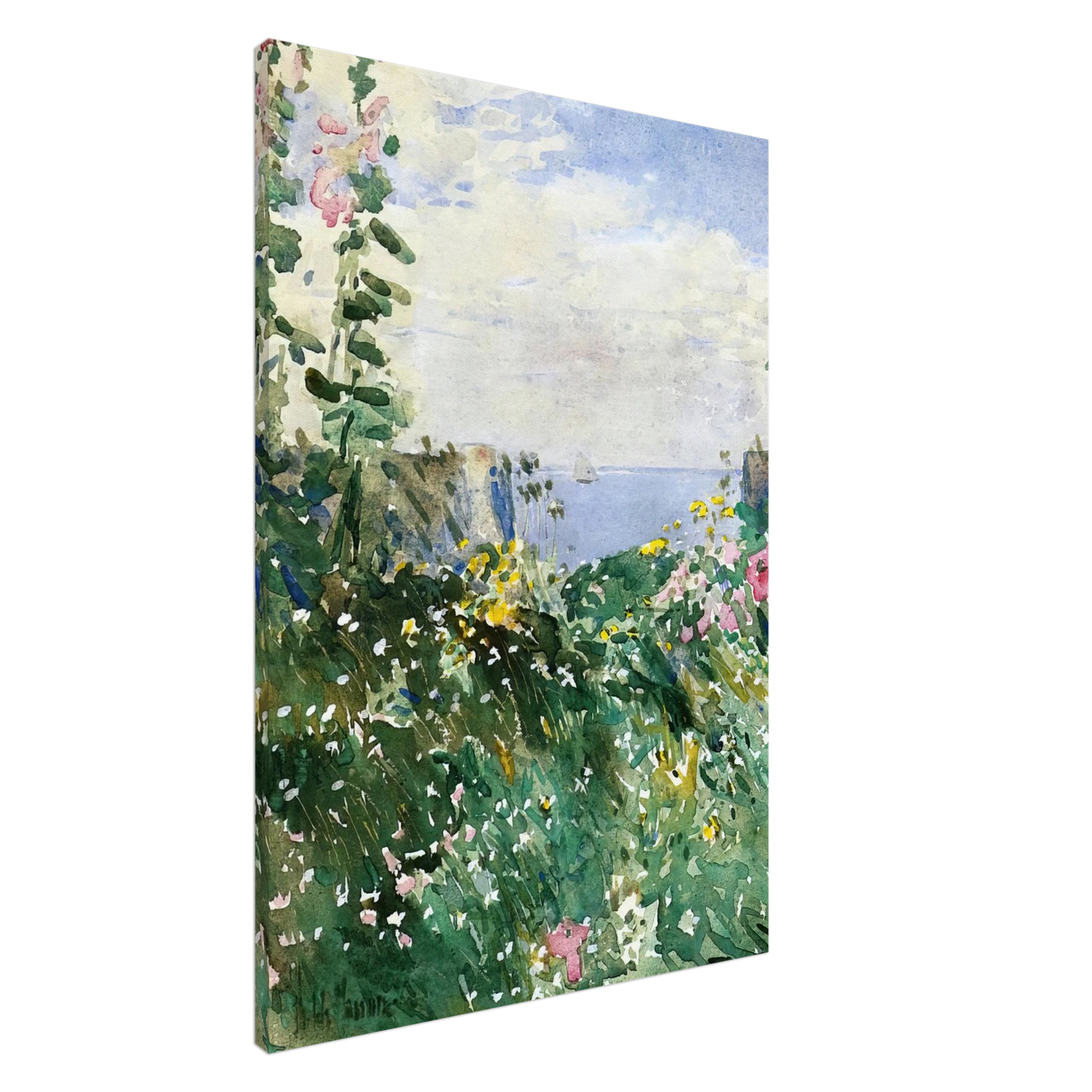 Childe Hassam - Isles of Shoals Garden, Appledore Canvas - 20x30 cm / 8x12 inches-canvas