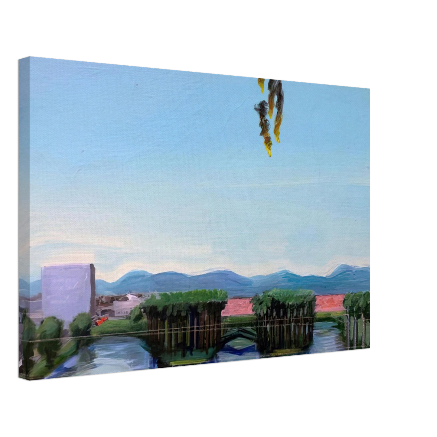 Carlos Almaraz - Echo Park Falling Angels - 1974 Canvas - 70x100 cm / 28x40 inches-canvas