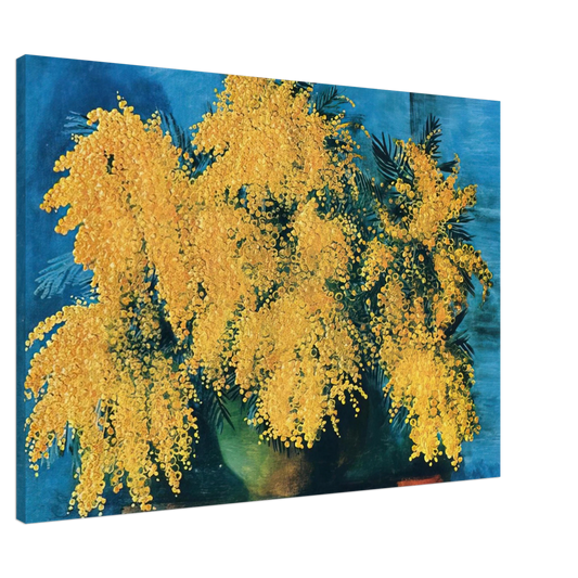 Moise Kisling - VASE OF MIMOSA 1952 Canvas - 20x30 cm / 8x12 inches-canvas