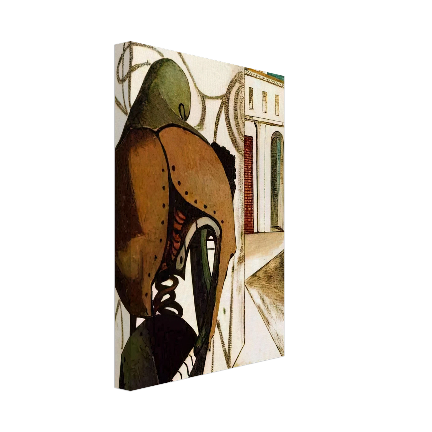 Giorgio de Chirico - THE VEXATIONS OF THE THINKER 1915 Canvas - 70x100 cm / 28x40 inches-canvas