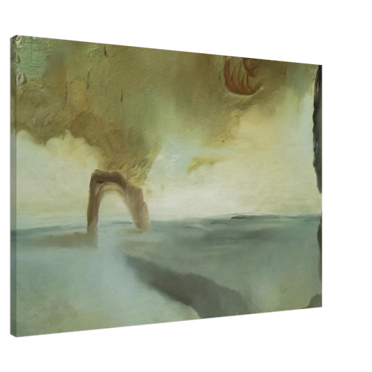 Salvador Dali - LANDSCAPE WITH ROCK IN THE SHAPE OF A TRIUMPHAL ARCH Canvas - 20x30 cm / 8x12 inches-canvas