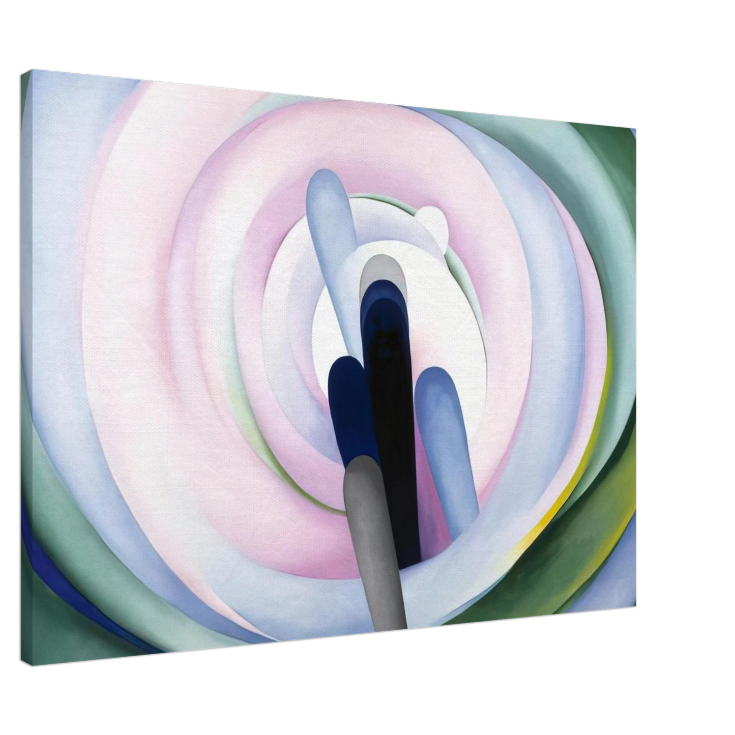 Georgia O'Keeffe - Grey Blue and Black, Pink Circle Canvas - 20x30 cm / 8x12 inches-canvas