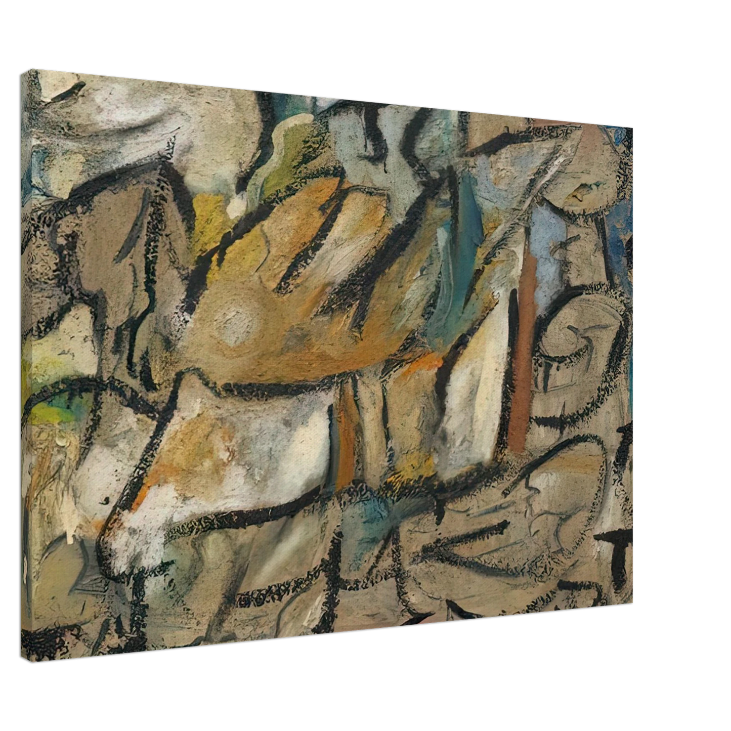 Helen Frankenthaler - August Weather, 1951- Canvas - 20x30 cm / 8x12 inches-canvas