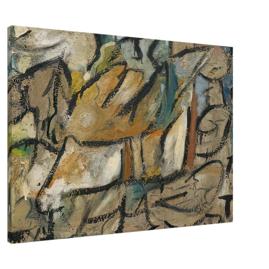 Helen Frankenthaler - August Weather, 1951- Canvas - 20x30 cm / 8x12 inches-canvas