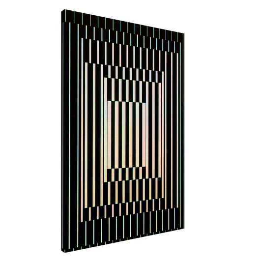Victor Vasarely - Bora III - 1964 Canvas - 20x30 cm / 8x12 inches-canvas