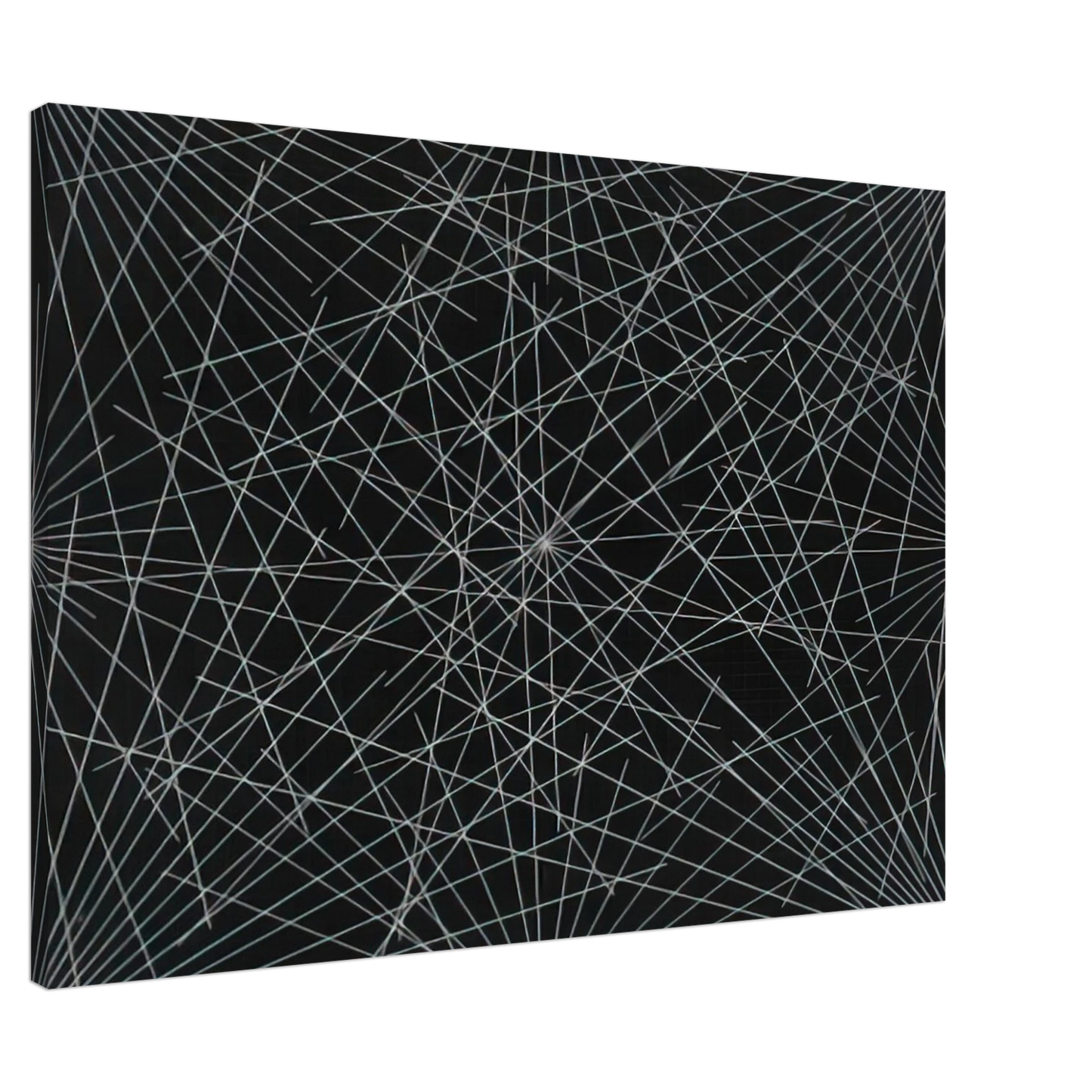 Sol LeWitt - Lines From Corners, Sides  the Centre, to Points on a Grid Canvas - 20x30 cm / 8x12 inches-canvas