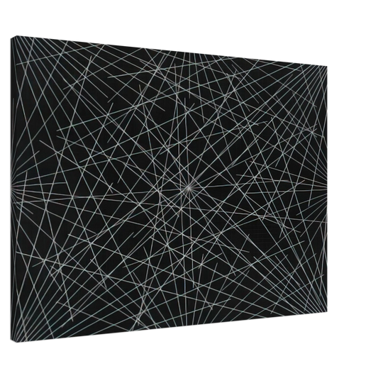 Sol LeWitt - Lines From Corners, Sides  the Centre, to Points on a Grid Canvas - 20x30 cm / 8x12 inches-canvas
