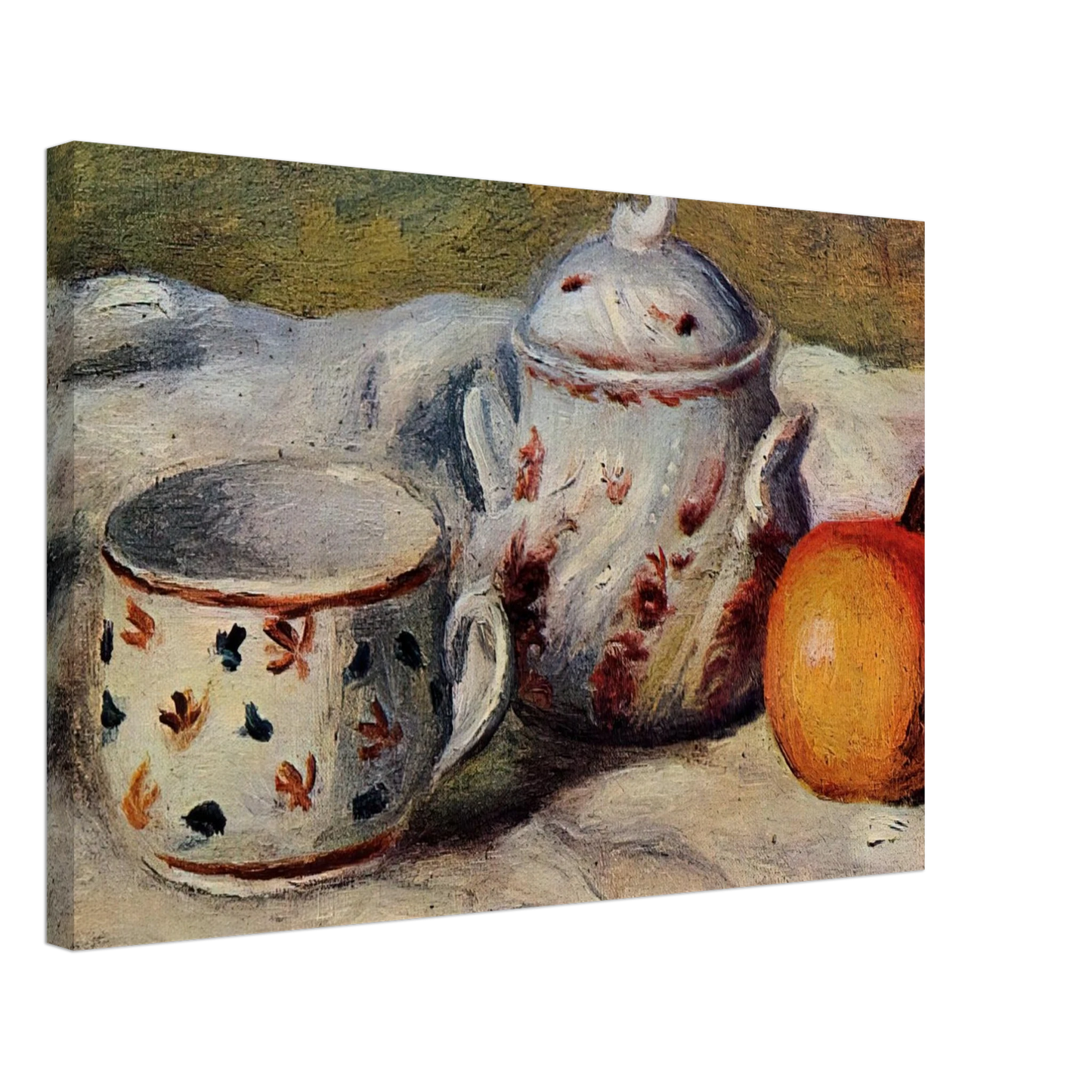 Pierre-Auguste Renoir - Still Life with Cup and Sugar Bowl Canvas - 40x60 cm / 16x24 inches-canvas