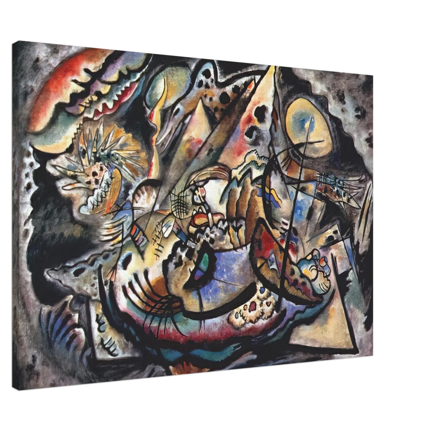 Wassily Kandinsky - GREY OVAL 1917 Canvas - 20x30 cm / 8x12 inches-canvas