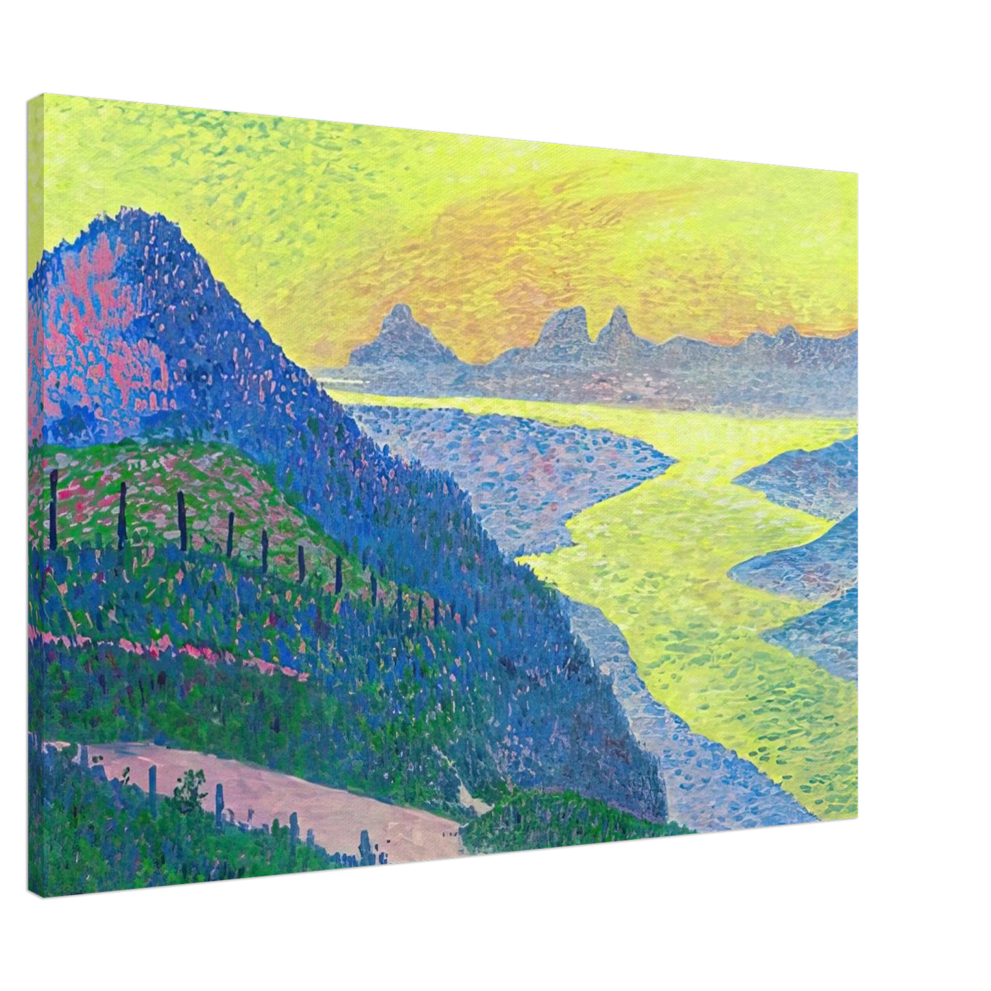 Theo van Rysselberghe - SUNSET AT AMBLETEUSE 1899 Canvas - 20x30 cm / 8x12 inches-canvas