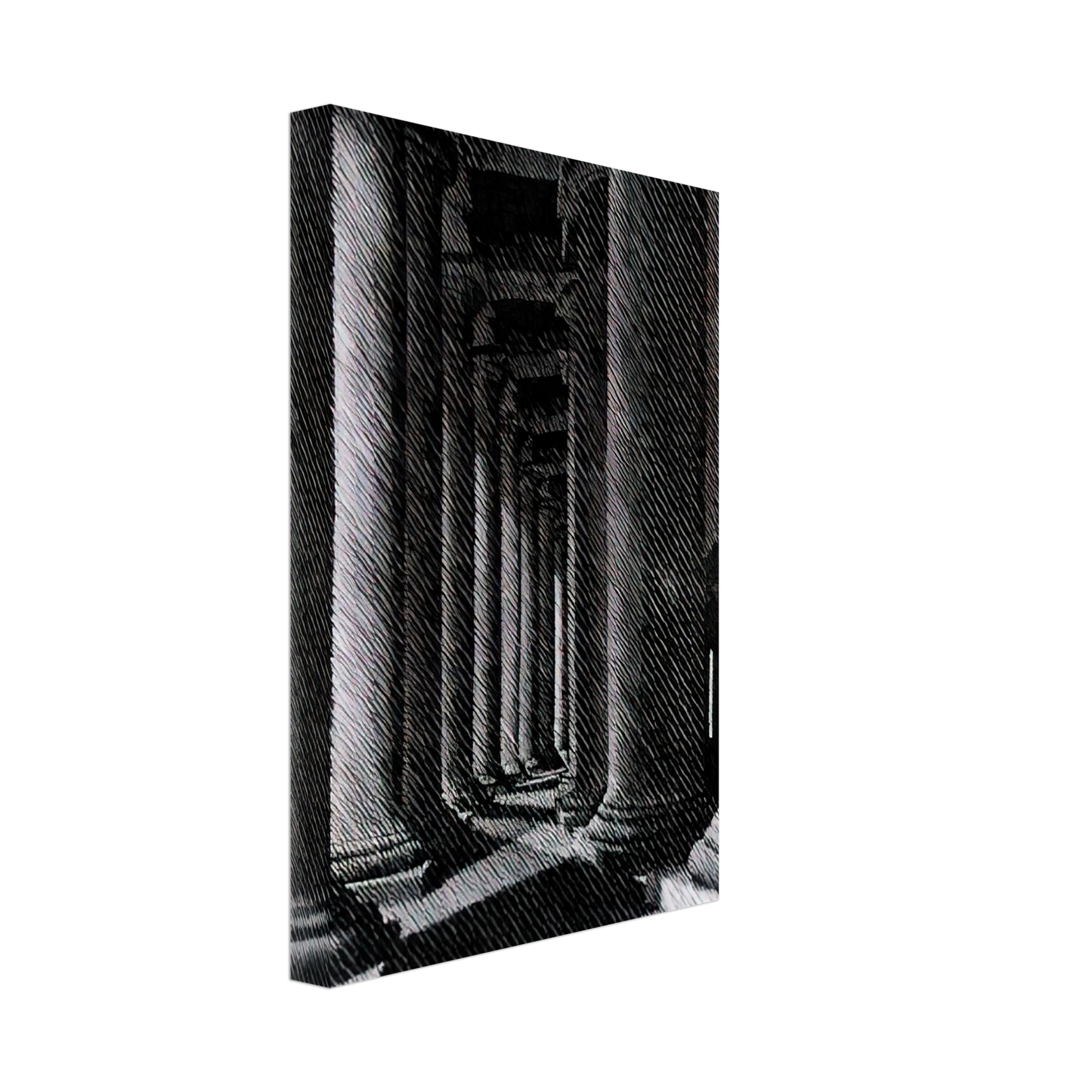MC Escher - NOCTURNAL ROME COLONADE OF ST PETER S Canvas - 40x60 cm / 16x24 inches-canvas