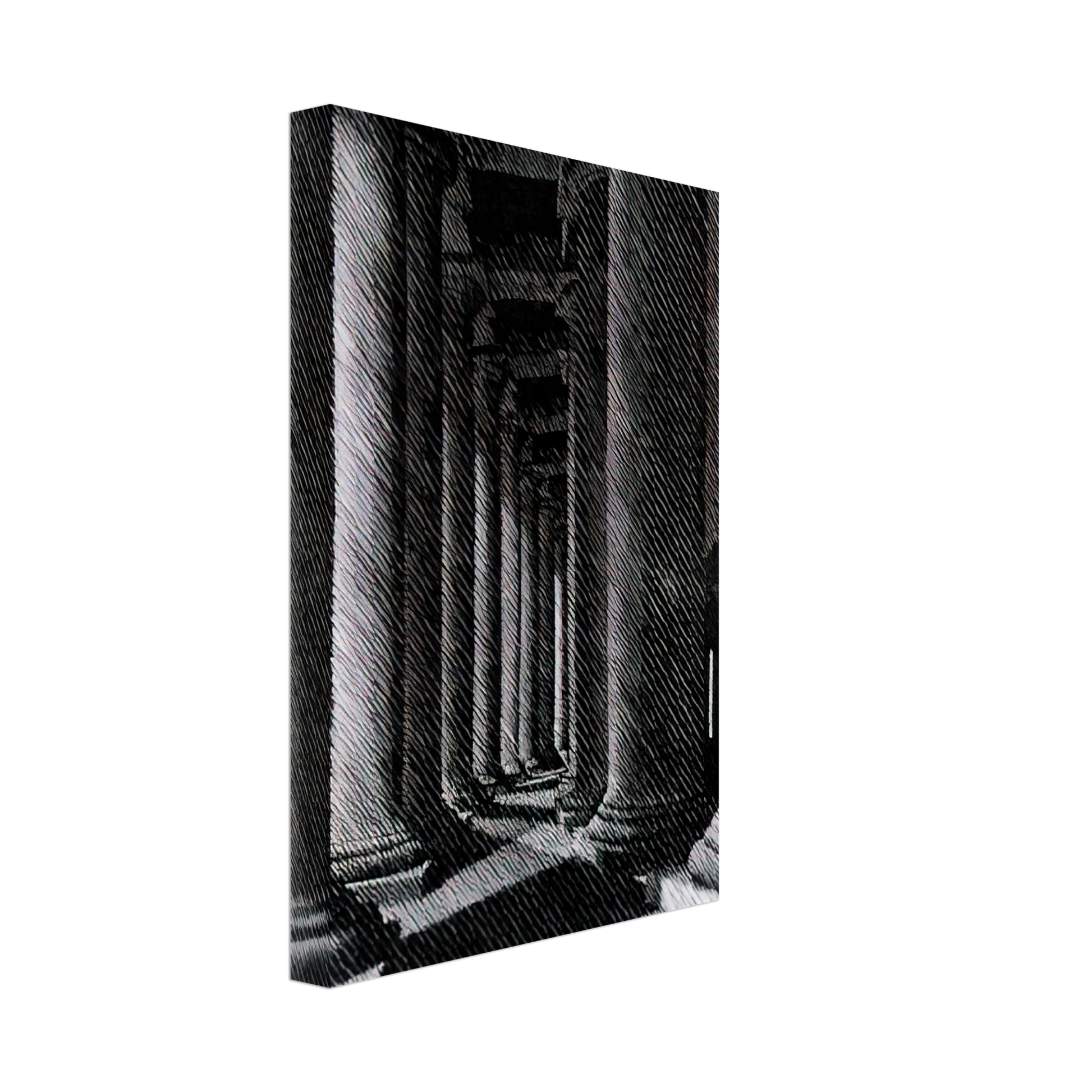 MC Escher - NOCTURNAL ROME COLONADE OF ST PETER S Canvas - 40x60 cm / 16x24 inches-canvas