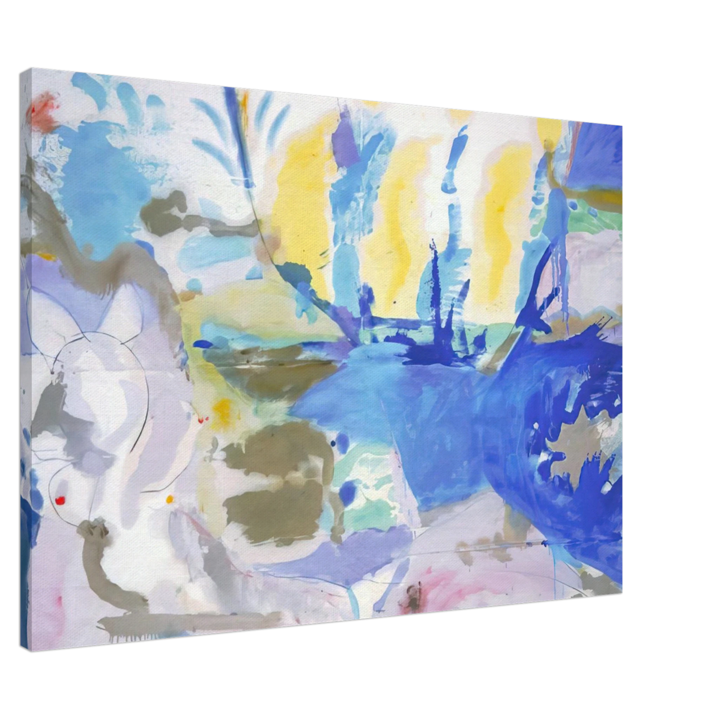 Helen Frankenthaler - Basque Beach - 1958 Canvas - 20x30 cm / 8x12 inches-canvas