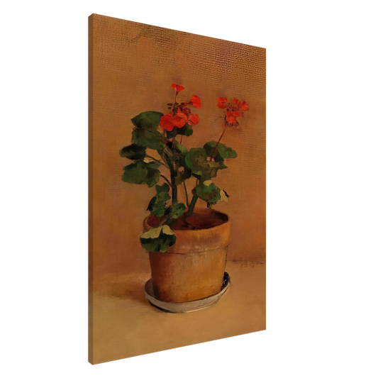 Odilon Redon - A POT OF GERANIUMS Canvas - 20x30 cm / 8x12 inches-canvas
