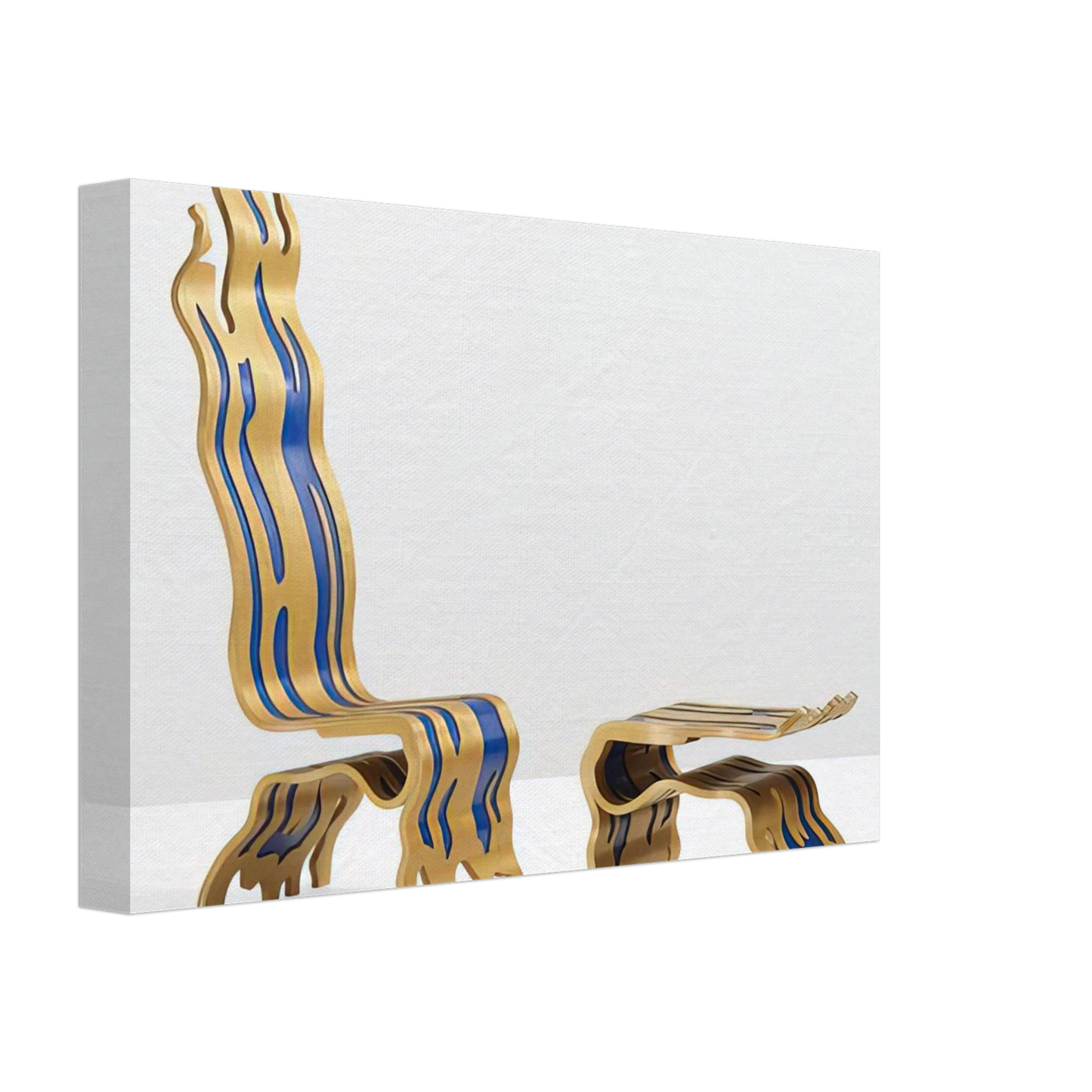 Roy Lichtenstein - BRUSHSTROKE CHAIR AND OTTOMAN 1988 Canvas - 70x100 cm / 28x40 inches-canvas