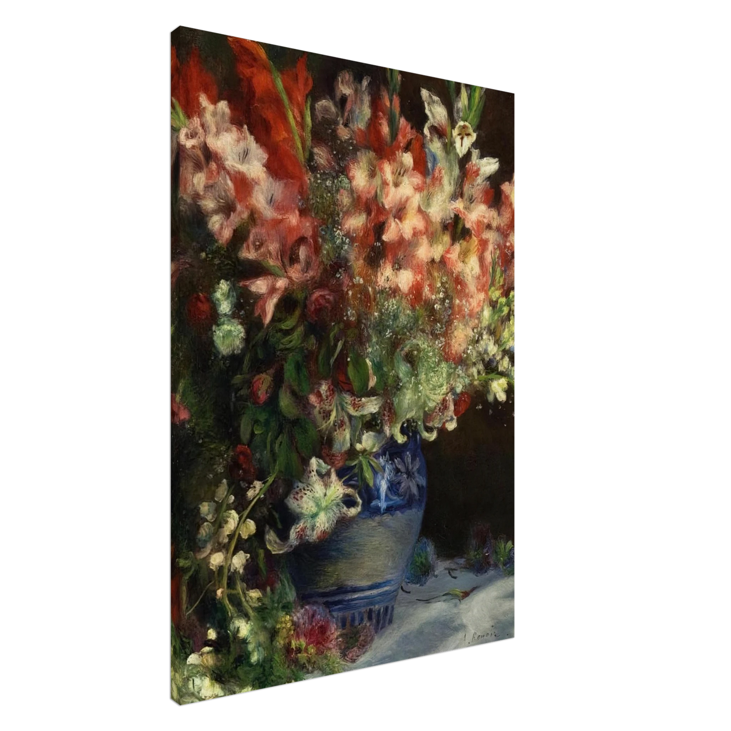 Pierre-Auguste Renoir - Gladiolas in a Vase Canvas - 20x30 cm / 8x12 inches-canvas