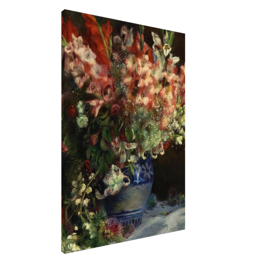 Pierre-Auguste Renoir - Gladiolas in a Vase Canvas - 20x30 cm / 8x12 inches-canvas