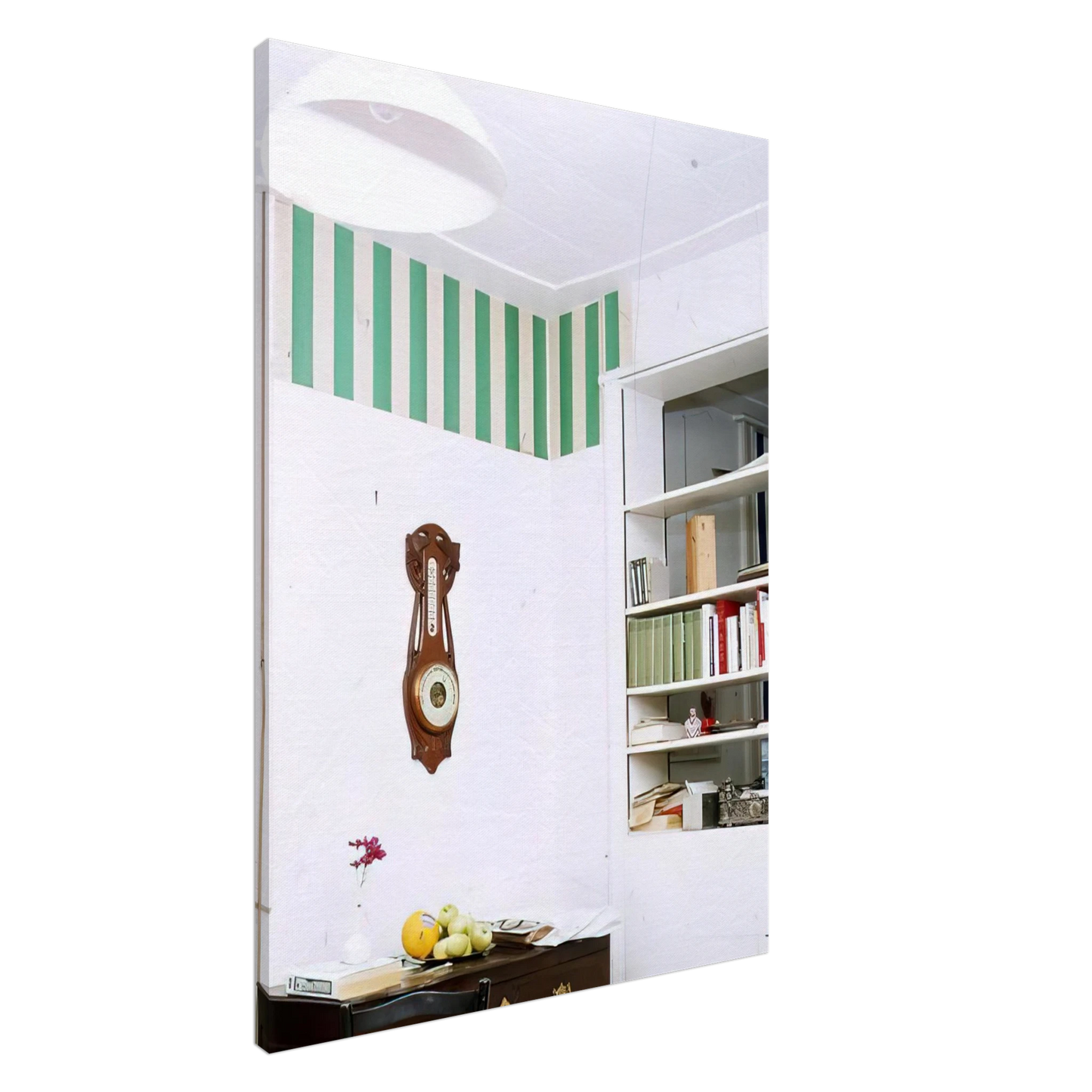 Daniel Buren - Papiers colles blanc et vert - 1969 Canvas - 20x30 cm / 8x12 inches-canvas