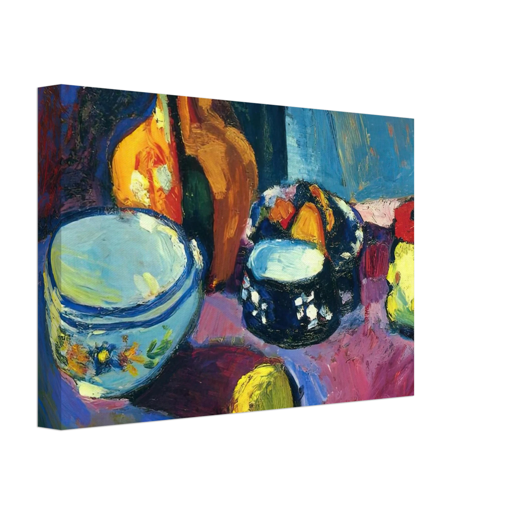 Henri Matisse - DISHES AND FRUIT ON A RED AND BLACK CARPET 1901 Canvas - 40x60 cm / 16x24 inches-canvas