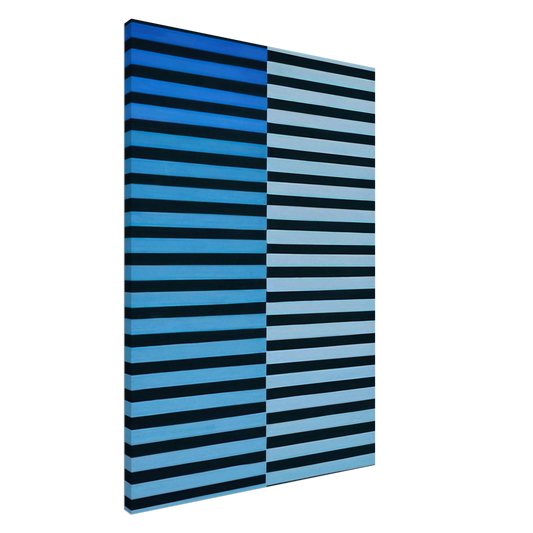 Dadamaino - Ricerca del colore azzurro su nero - 1968 Canvas - 20x30 cm / 8x12 inches-canvas